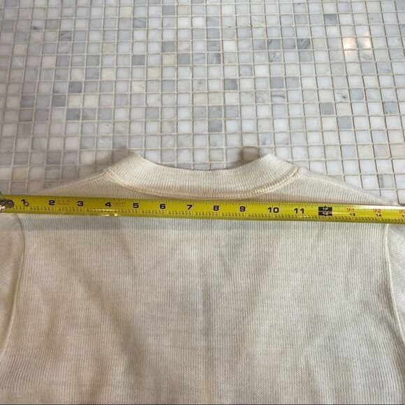 Vintage 50s 60s White Wool Button-down - Picture 6 of 13